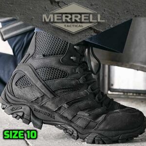 New Merrell Moab 2 8" Tactical Waterproof Side-Zip Black Boot, 10